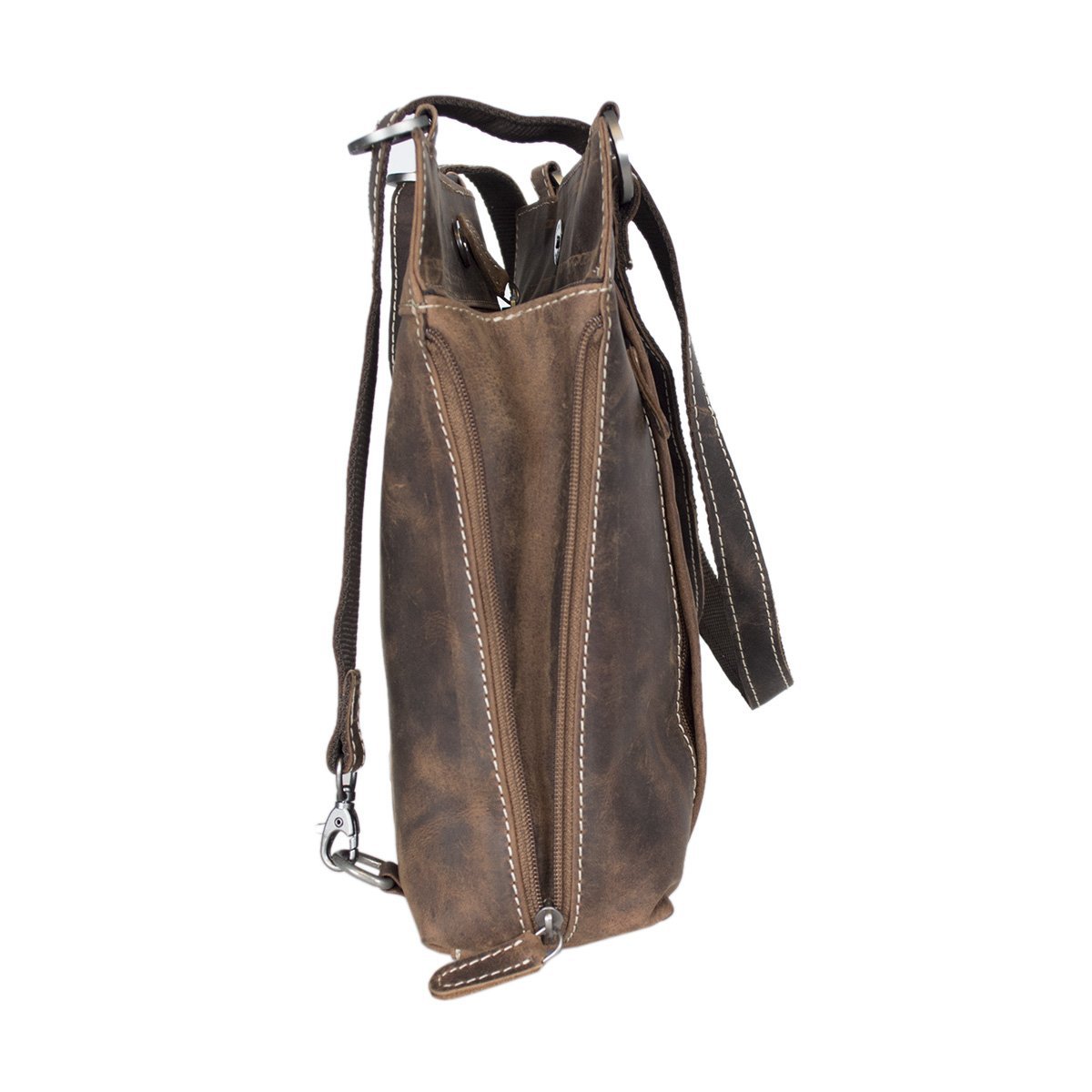 Zaino in pelle o borsa a tracolla in pelle in 3 colori - Zaino in pelle antifurto - Espandibile con 2 cerniere laterali