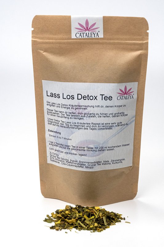 LET GO-DETOX TEA, urteteblandingen med grøn te matcha, ingefær og citrongræs hjælper dig med at afgifte din krop og få energi 50g