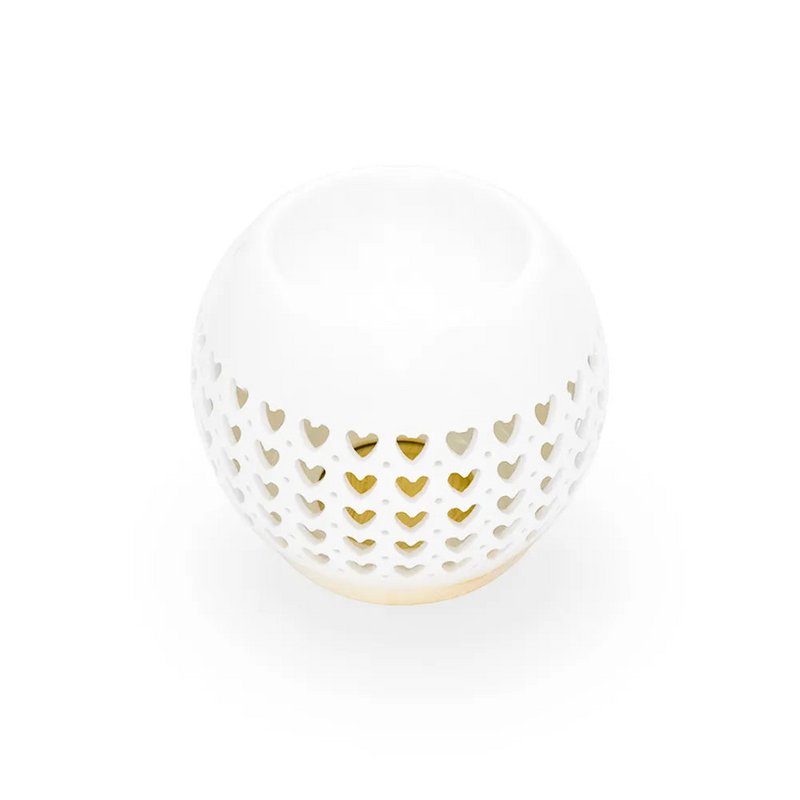 Bruciatore porta profumo rotondo in ceramica a forma di cuore