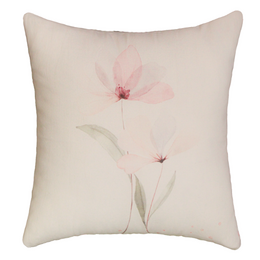  Flower design cushion cover made of cotton canvas, size 45x45 cm, suitable for living room decor.