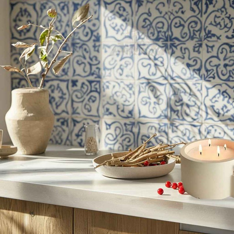 LAVURI® Tray with matchbox for wax candles, candle sand and pearl wax, available as scented candle variants