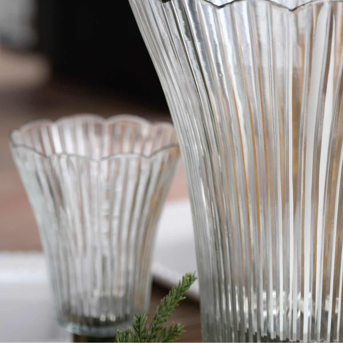 Crystal candle holder cup h 26x14 cm