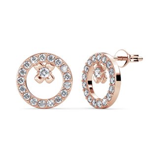 Boucles d'oreilles Eliza - Or RosÃ© et Cristal