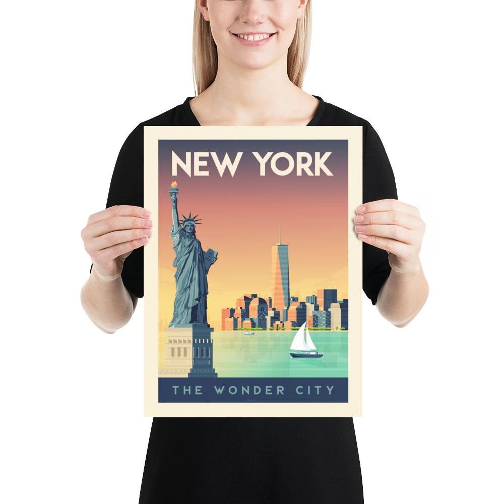 Vintage poster van New York | Poster City New York Verenigde Staten