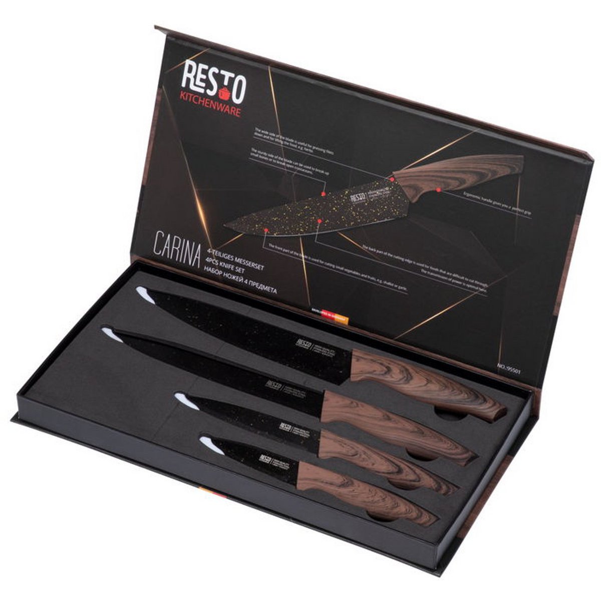 RESTO 95501 Carina Luxus-Messerset – 4-teilig – in Geschenkverpackung