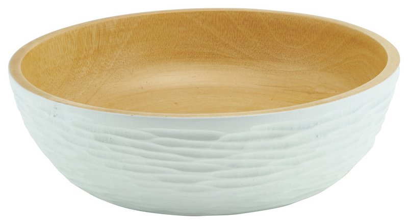 Wooden bowl - fruit bowl - salad bowl - model Carved Low - white - different sizes