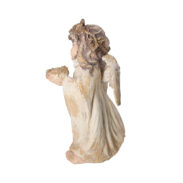 Angel candle holder in ivory resin h 55x32x27 cm