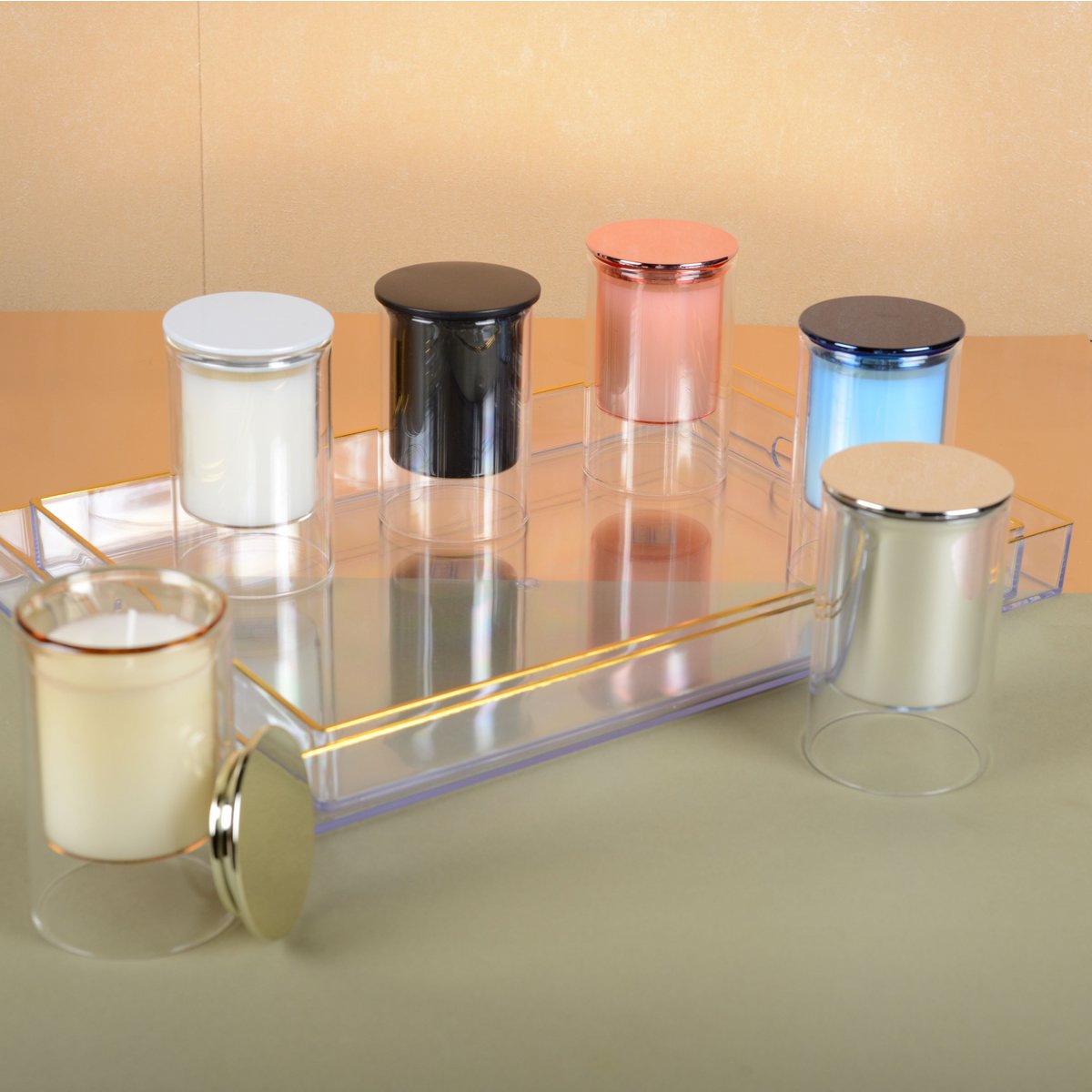 White candle Musc perfume 7x11.3cm