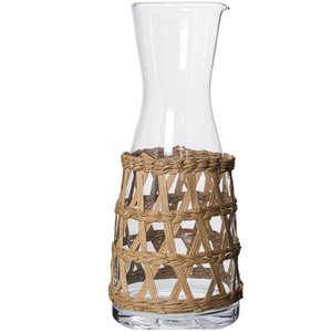 TRANSPARENT GLASS DECANTER 850ML W/NATURAL WICKER _°17.5X25CM, WICKER REMOVED CU15064