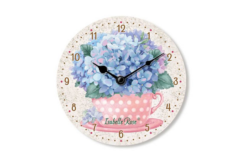 Reloj de madera Copa de flores 12 cm Isabelle Rose