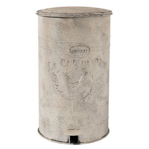Pedal bin 12000 ml white iron chicken trash can