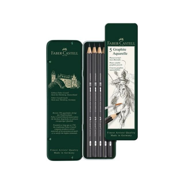 Aquarelpotlood FC Graphite etui a 5 stuks HB/2B/4B/6B/8B