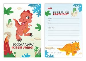 Invitations Children's Party Dinosaur // Set 6 Pieces
