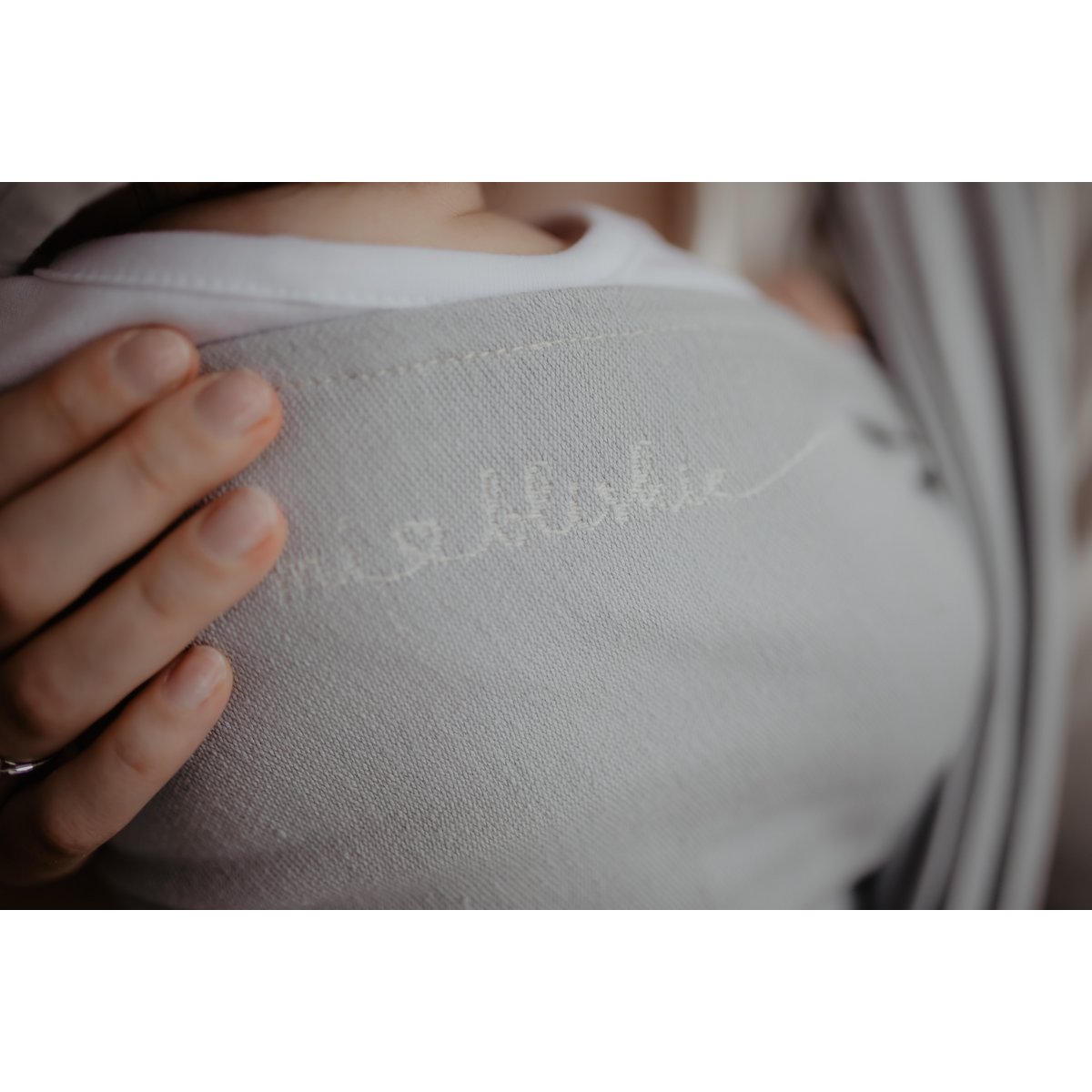 Eco Tragetuch aus Webstoff Grau Minimalist