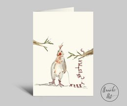 Feliz Navidad | Tarjeta de Navidad divertida con pollo | Tarjeta plegada DIN A6 con sobre