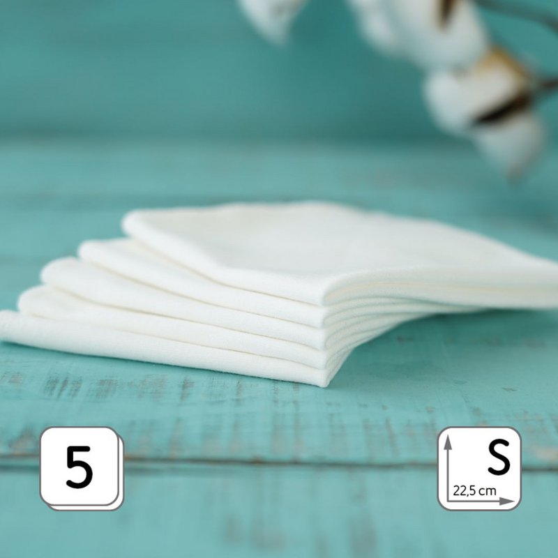 Mouchoirs en tissu, blanc, motif d'emballage StoffOS PUR ou BRANCHE DE COTON