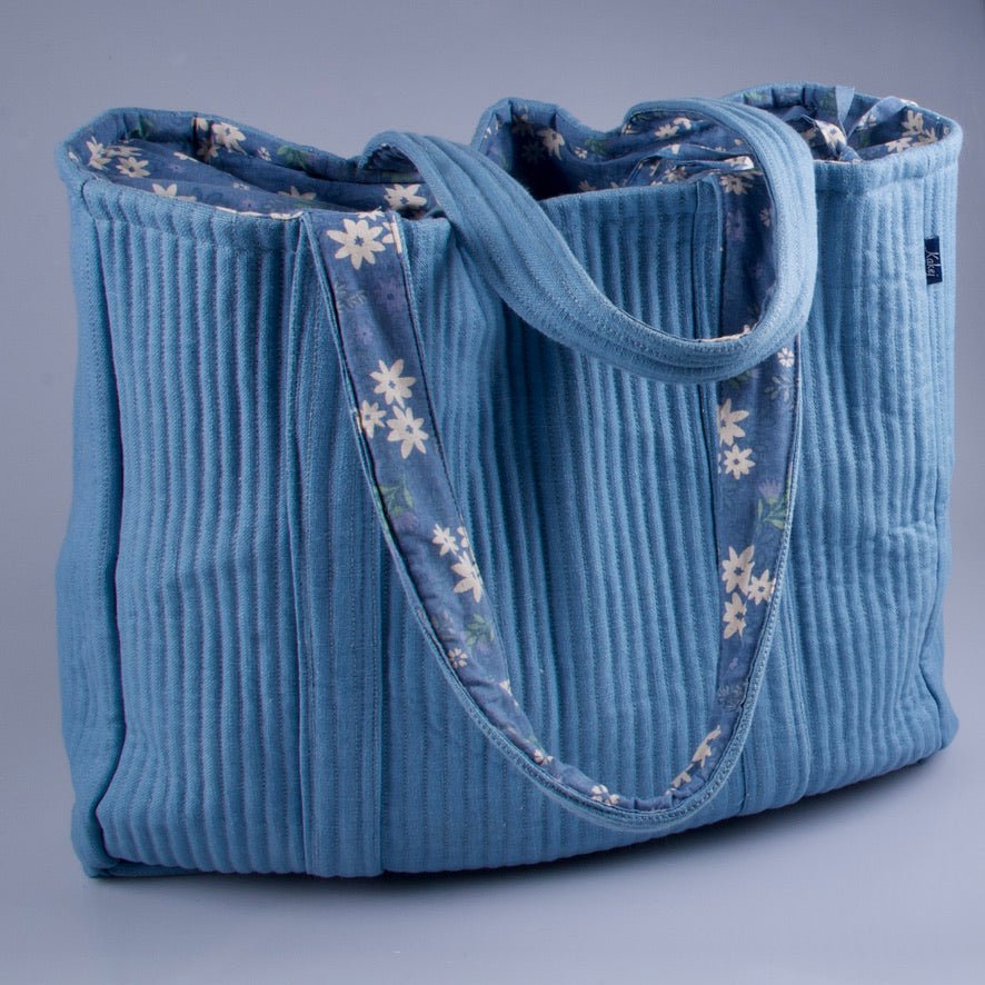 Tote Bag (L) - azul de algodón orgánico