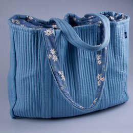 Tote Bag (L) - blue from organic cotton