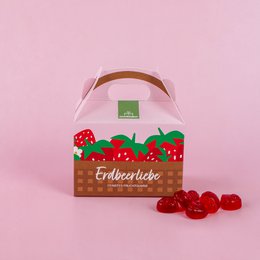 Koszyczek truskawkowy truskawkowa miłość 70g gumy owocowej