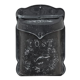 Letterbox 26x8x39 cm Black Metall Blumenwandpostfach