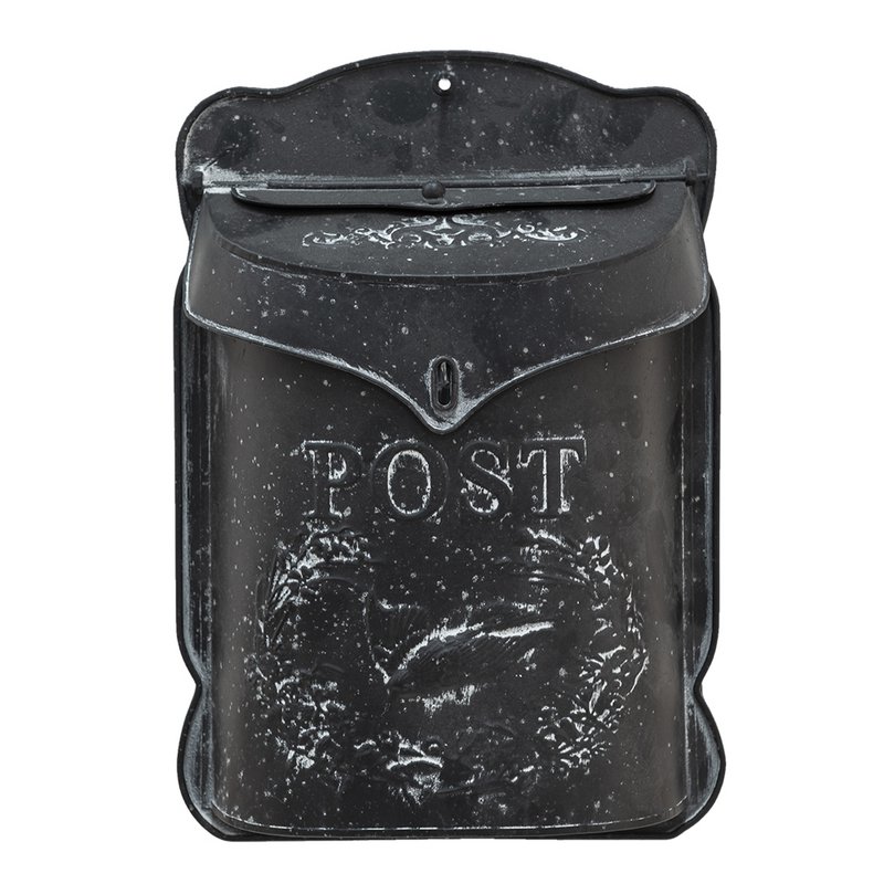 Letterbox 26x8x39 cm Black Metall Blumenwandpostfach