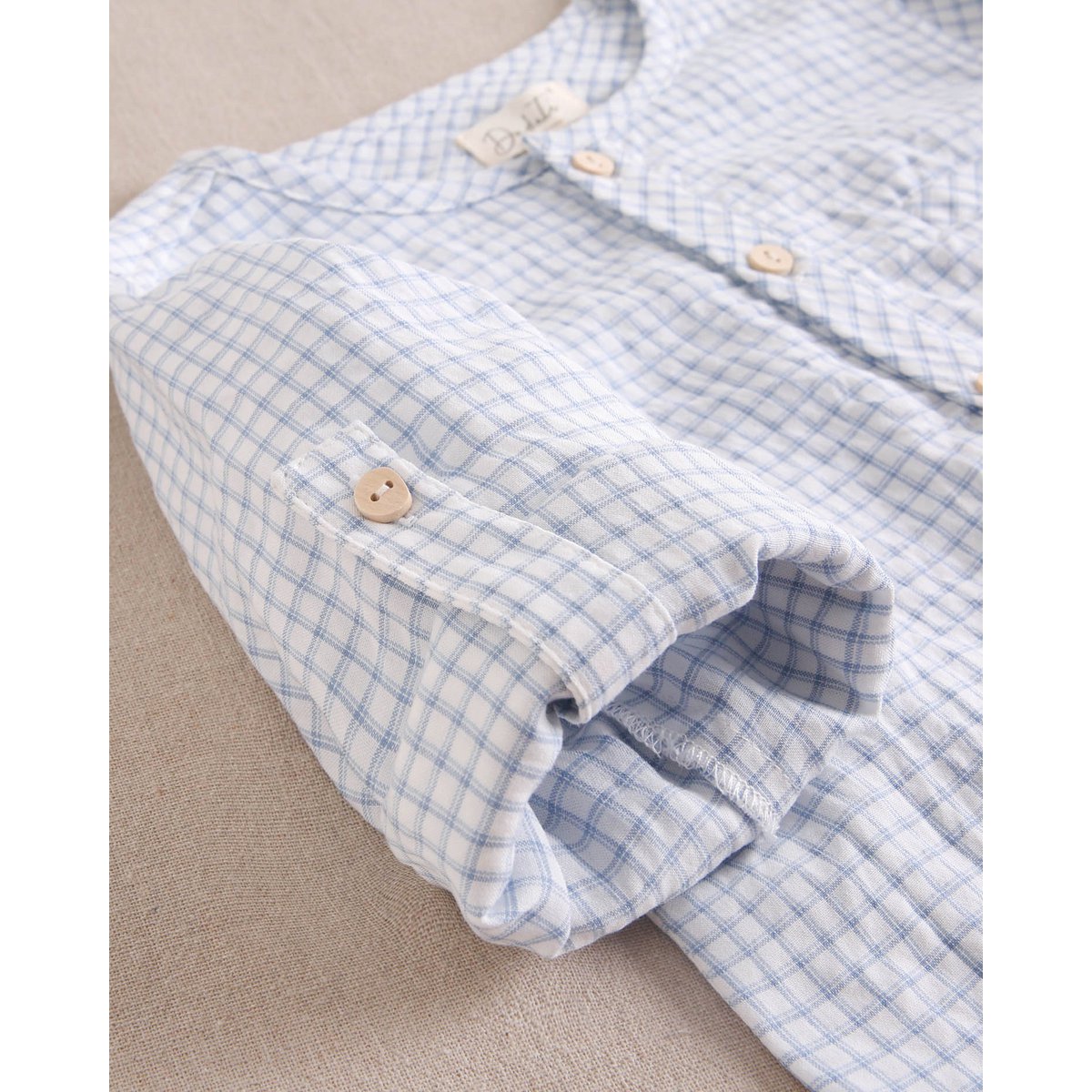 Kid's Pastel Blue Plaid Shirt M20-21501413
