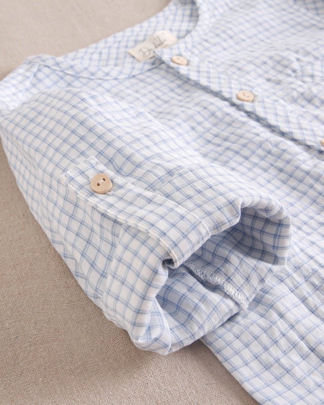 Pastel Blue Plaid Shirt M20-21501413 Kid