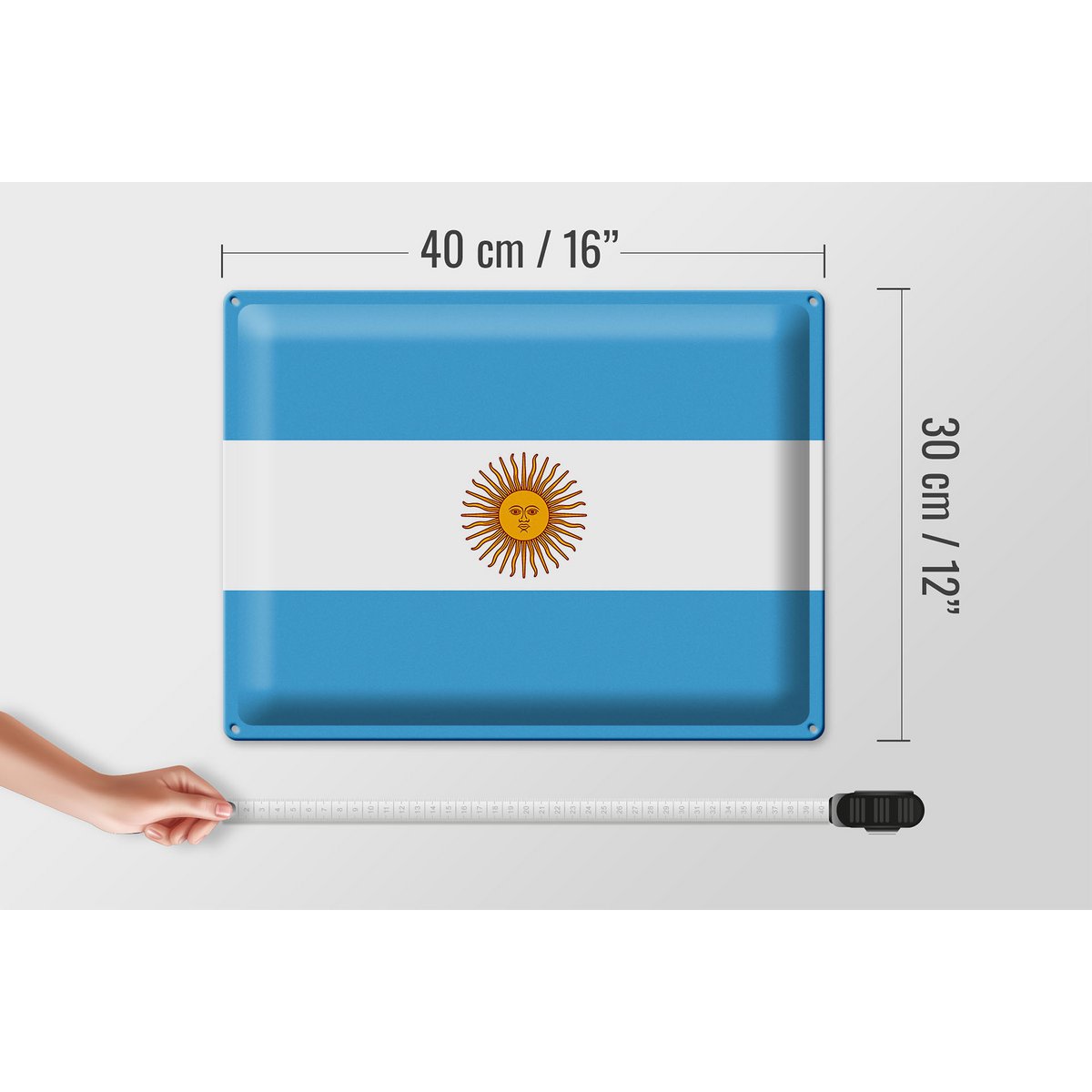 Tin Sign Flag Argentina 40x30cm Flag of Argentina