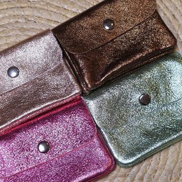 Mini-Geldbörse in Metallic-Mintgrün