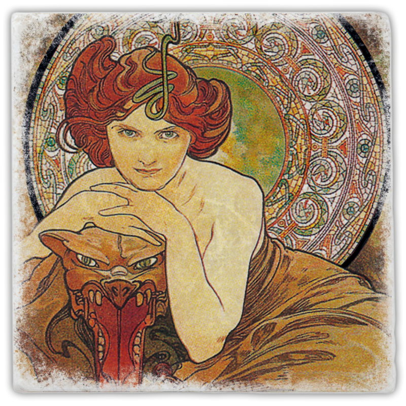 Marmoruntersetzer Jugendstil