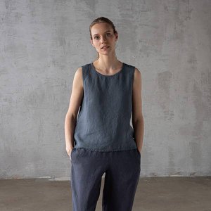Leinenbluse Blau Alice