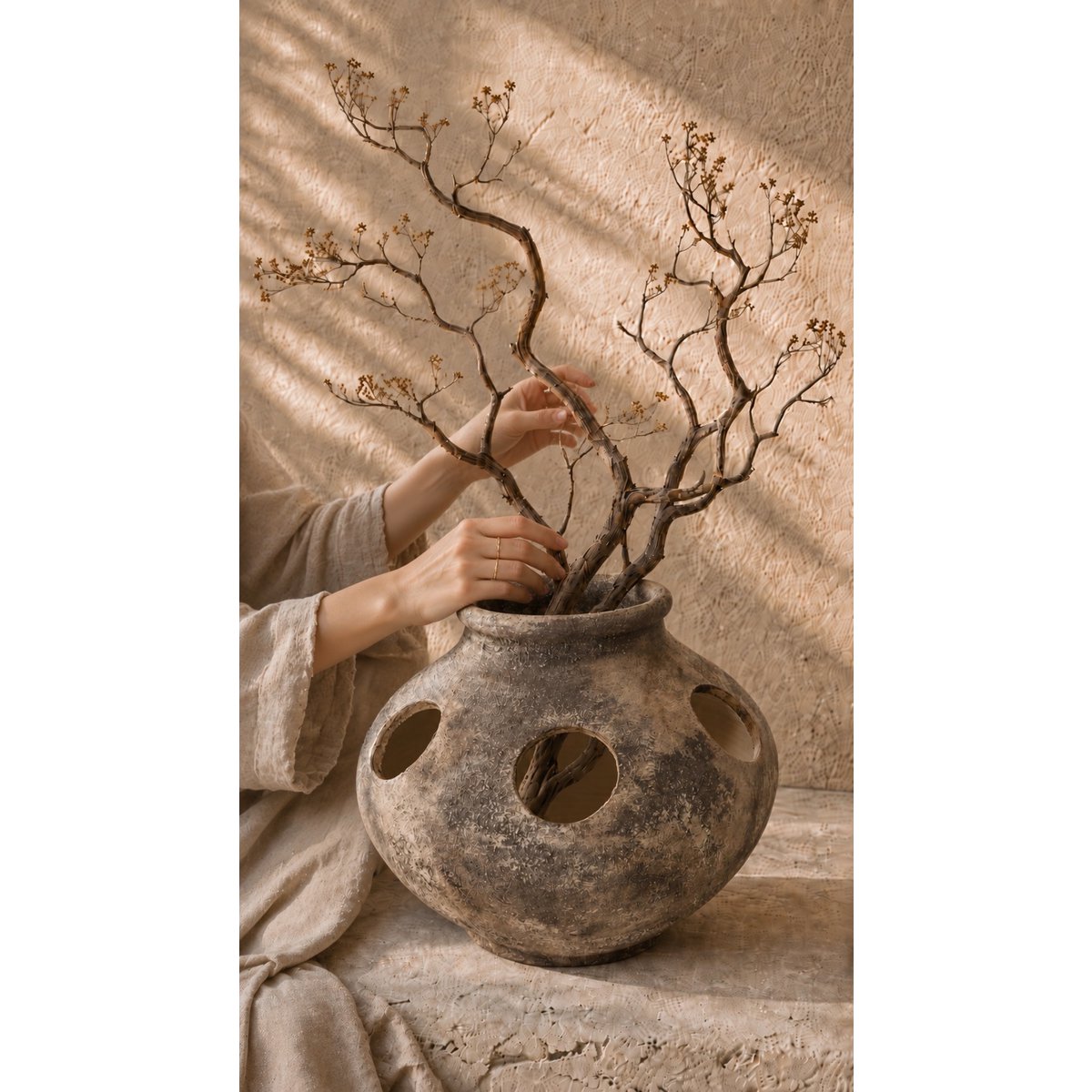 Die Orbis – dekorative Terrakotta-Vase