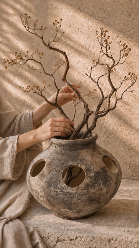 Die Orbis – dekorative Terrakotta-Vase