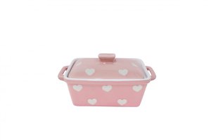 Roze botervloot met hartjes Isabelle Rose