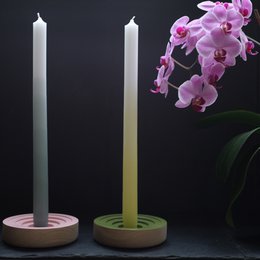 Kandelaar CANDLE WOOGIE grijs
