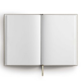Notesbog "Hjerte", A5, råhvid/guld, høromslag