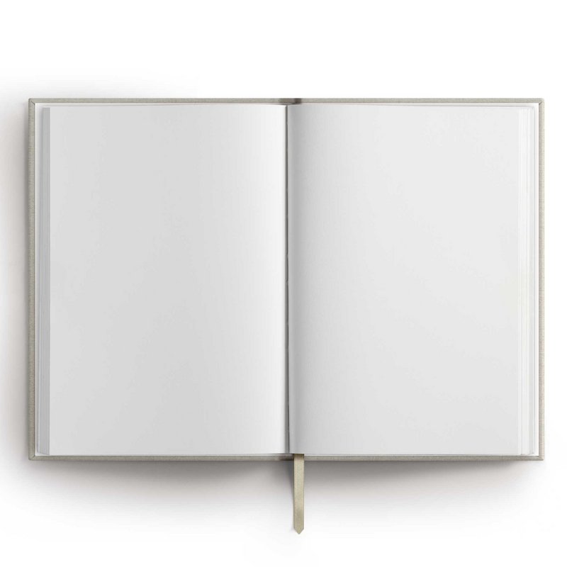 Notesbog "Hjerte", A5, råhvid/guld, høromslag