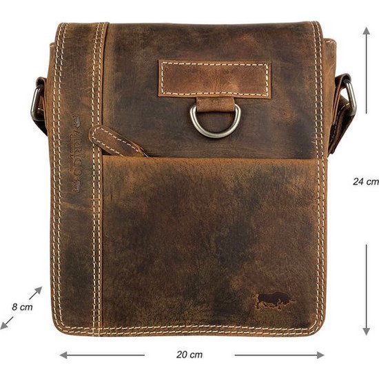 Bolso de hombro de cuero de búfalo con cognac de Arrigo - Versátil Crossbody Bols