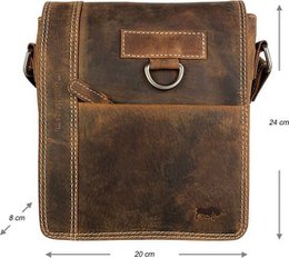 Cognac -colorowana skórzana torba na ramię z Arrigo - wszechstronna torba crossbody