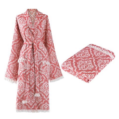 Barok Bathrobe and Turkish Towel Set