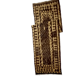 Alfombra Kilim antigua de maíz y cebada