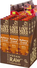 80% chokolade med morbær - Økologisk, rå, plantebaseret og bæredygtig