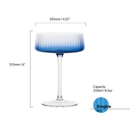 Set of 2 Empire Blue Champagne Coupe Glasses