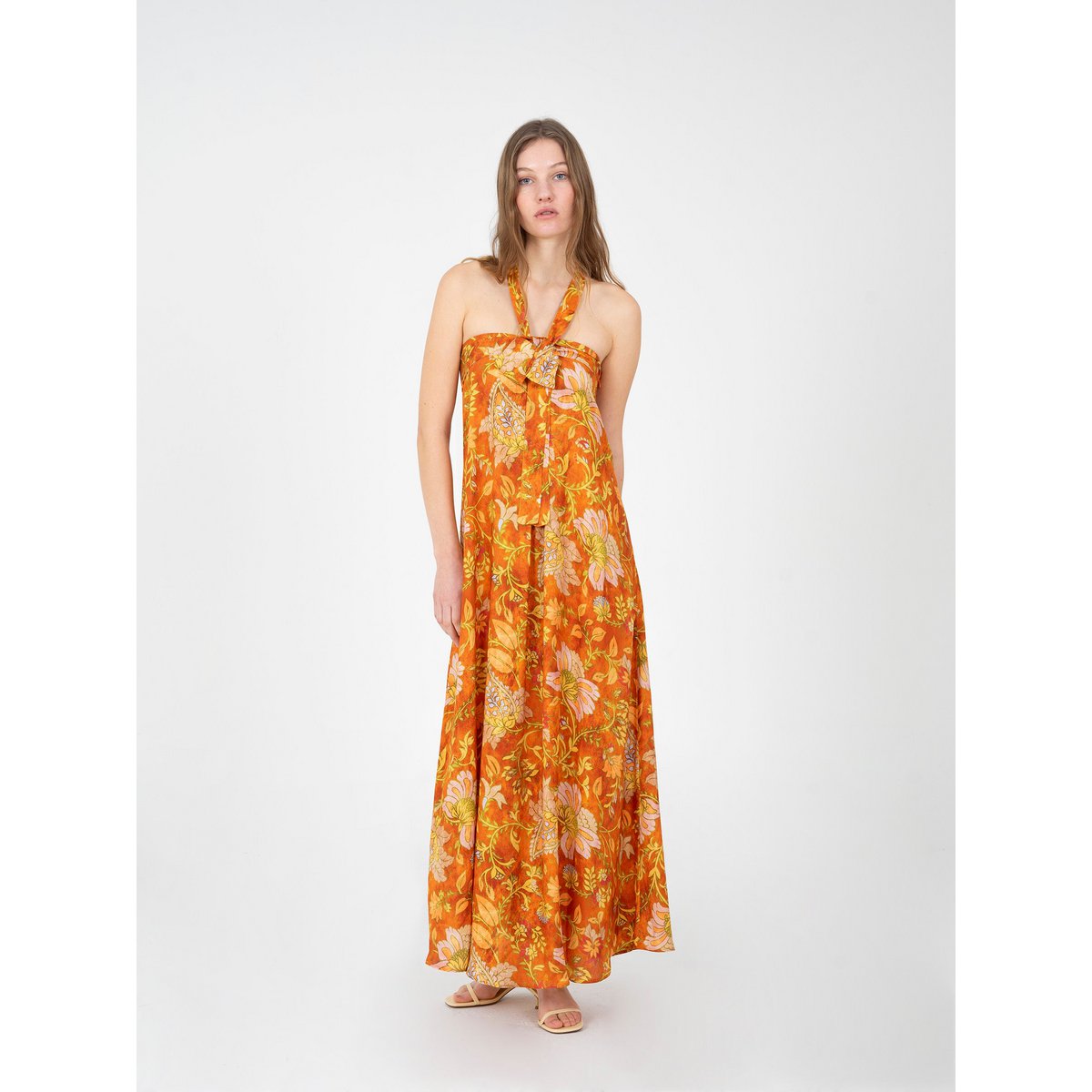 Abito con stampa floreale arancione Oracle