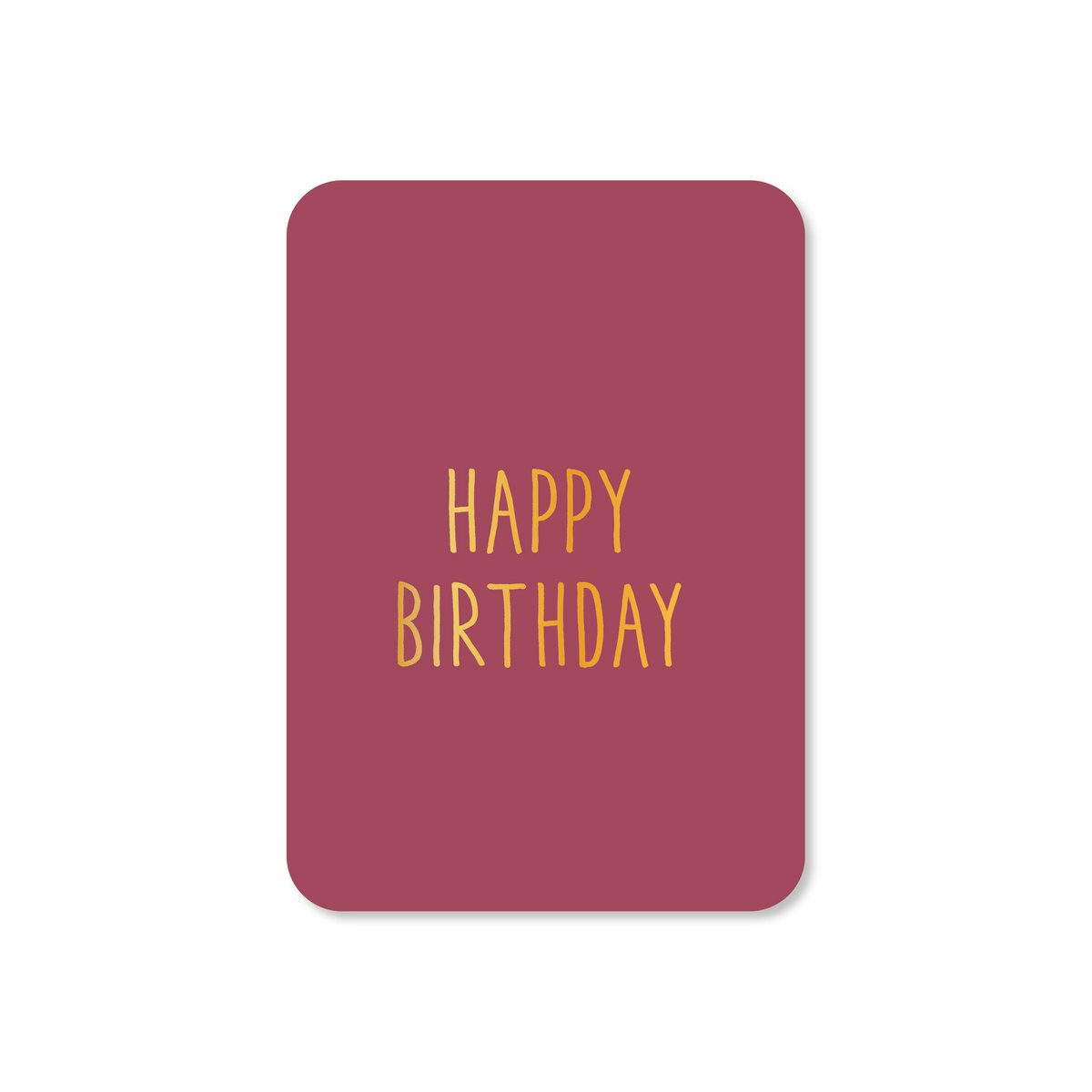 Minikaart Happy birthday - paars (met goudfolie)