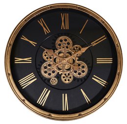 Skelett-Wanduhr im Industrial-Vintage-Look, Ø 50,5 cm, rosegoldfarben/ schwarz