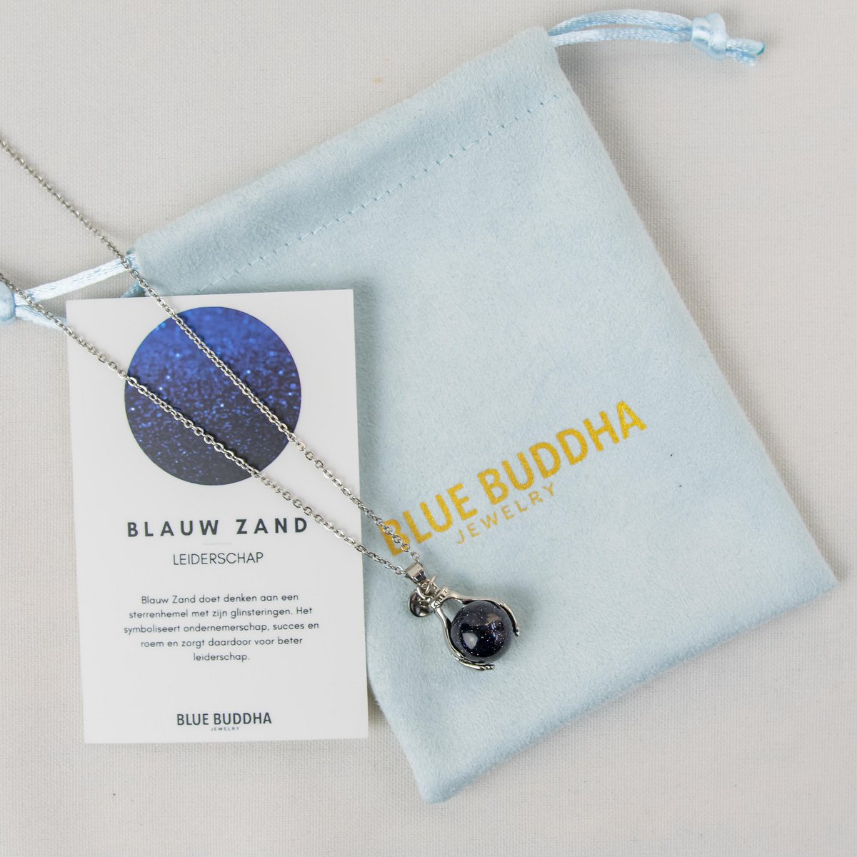 Blue Sand Embrace Necklace Silver
