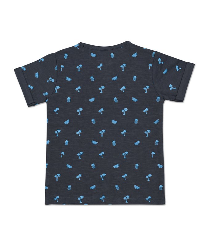Camiseta Bebé "Noches Azules" (Estampado Tiburón/Pez)