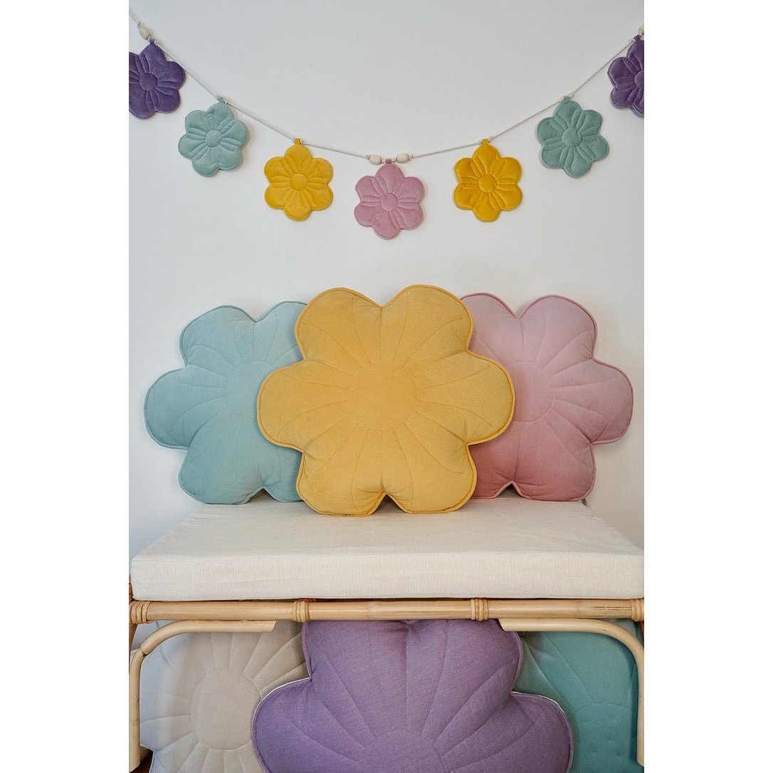 Guirlande fleurie velours "Bouquet arc-en-ciel"