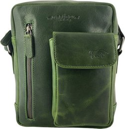 CrossBody Bag Ladies skulderposer Kvinde Echt Leather Green Arrigo
